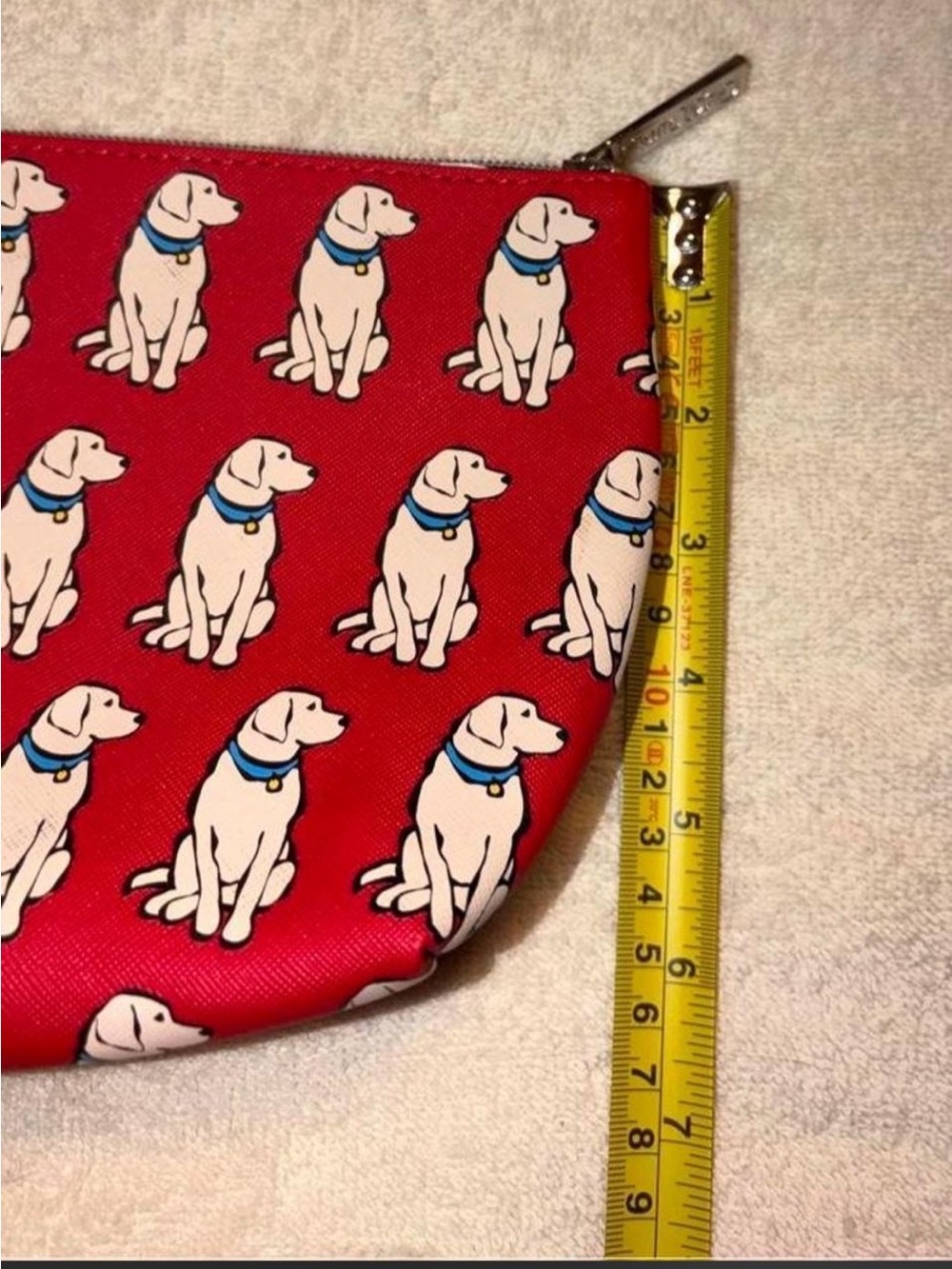 Red Dog Pattern Cosmetic Pouch - Playful Makeup Case - Picture 8 of 8
